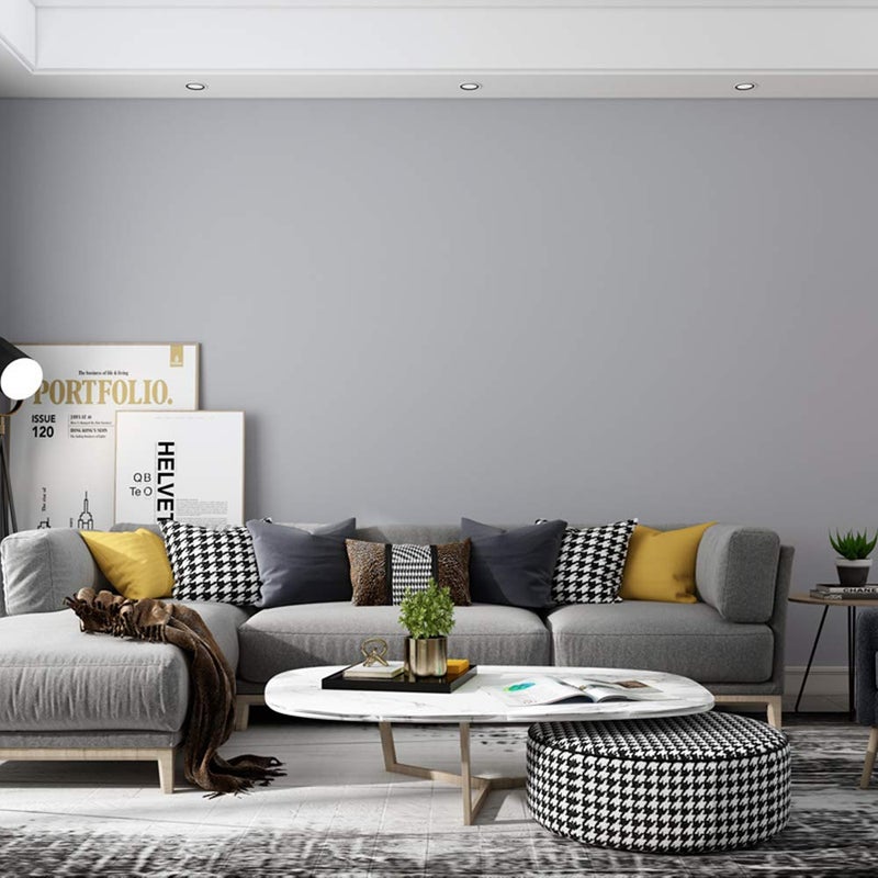 practicalWs Gray Self-Adhesive Wallpaper Film Stick Paper Easy to Apply Peel and Stick Wallpaper Shelf Liner Table Cabinet and Door Reform Wall Paper 15.75 Inch by 9.8 Feet - Image 3